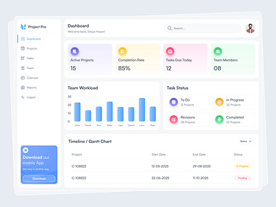 Project Management Dashboard Design case study dashboard design design designer hero section landing page project management ui ui ux web design website