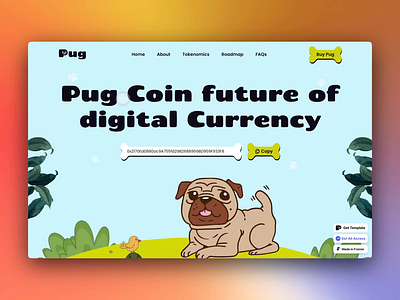 🚀 Pug - Cryptocurrency Framer Template Design branding design design trends figma illustration landing page ui