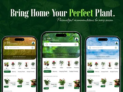 Bringing Personalised Plant Shopping to Your Fingertips app design green mobile mobile app design mobile ui ux online shopping app plant app plant shopping app