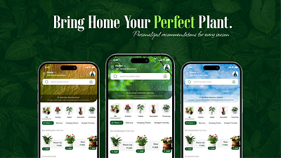 Bringing Personalised Plant Shopping to Your Fingertips app design green mobile mobile app design mobile ui ux online shopping app plant app plant shopping app