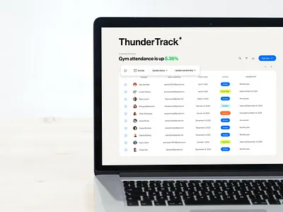 UX/UI design for ThunderTrack tracker ui uidesign ux uxdesign uxui uxuidesign webdesign