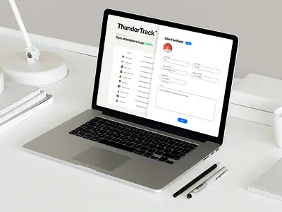 UX/UI design for ThunderTrack graphic design gym tracker ui uidesign ux uxdesign uxui uxuidesign webdesign