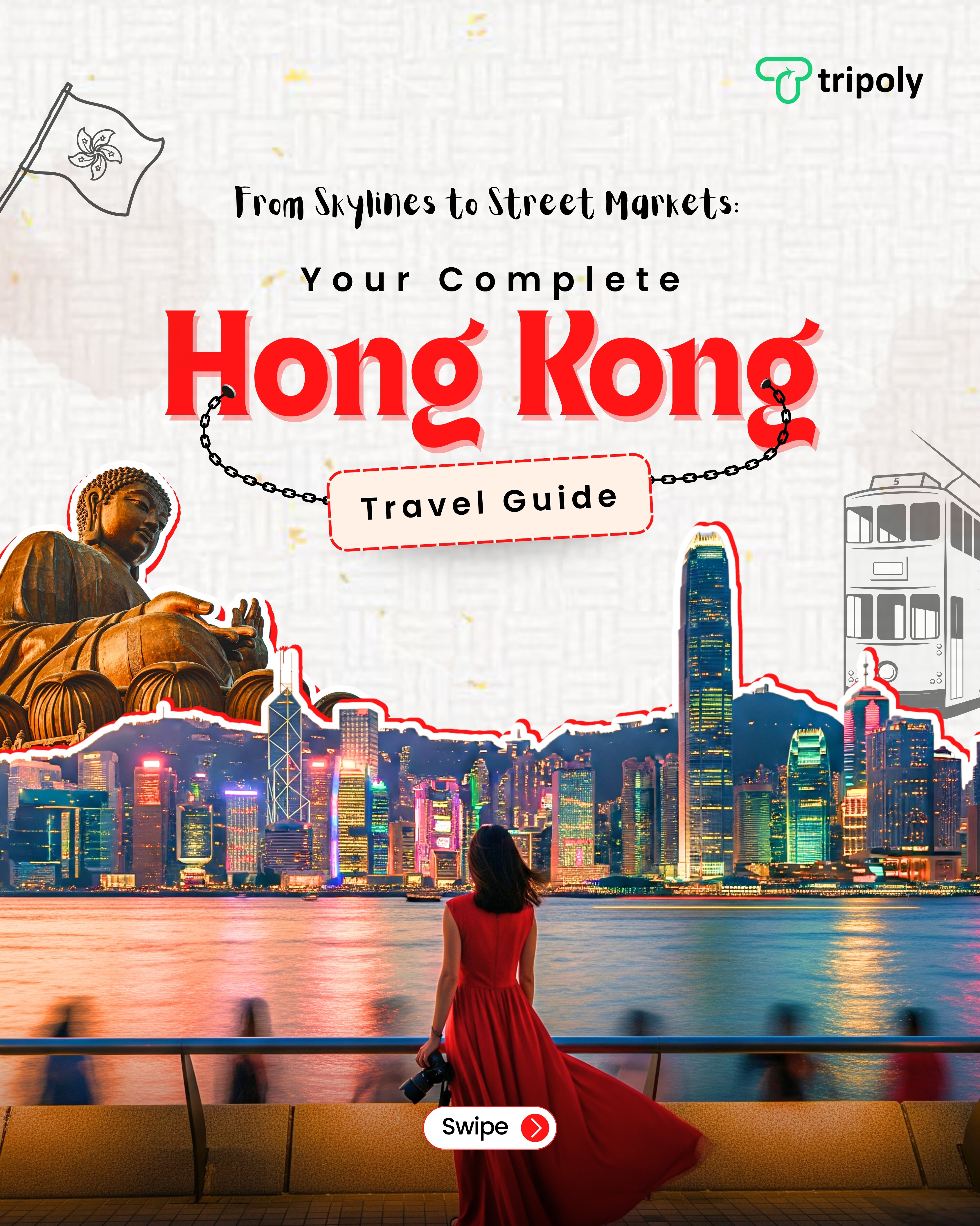 HongKong Travel Guide Carousel branding design graphic design illustration marketing vector visual