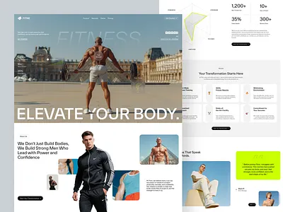 Fitne – Gym & Fitness Landing Page Design designinspiration dribbble figma fitne fitness gym gymwebsite health homepage landingpage mensfitness modernui muscle strength uiconcept uxui webdesign websitedesign workout