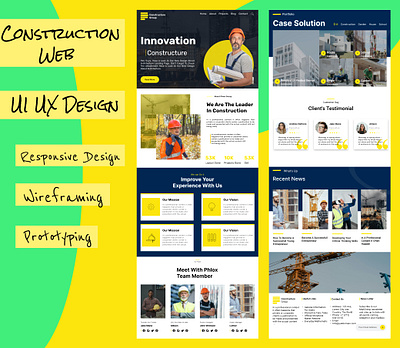 Construction Website Design construction website figma design figma web hero section landing page property website responsive design testimonial design thumbnail design ui ui ux ui ux design ui ux web ui website user experience ux website web design website design