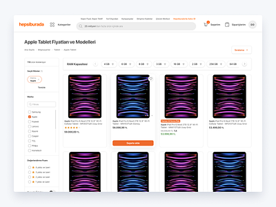 Product Cards & Filter · Hepsiburada Web card dashboard desktop e commerce filter landing listing product web