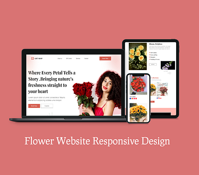 ✨ “A modern flower website designed by me – bringing elegance coklour figma flower gift love mobile responsive ui ux website