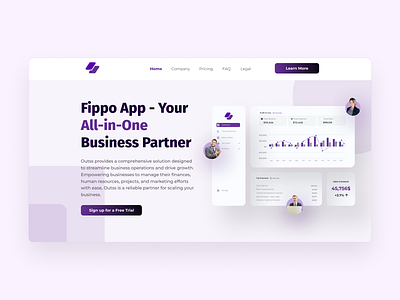 Fippo App Landing Page Design agency branding business corporate design ins inspiration landingpagedesign webpage websitedesign