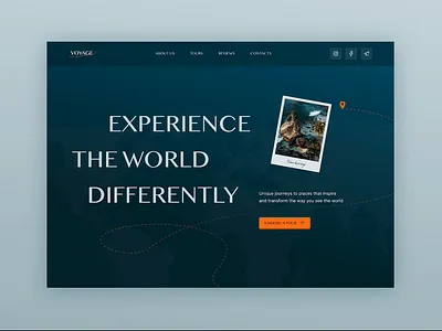Voyage agency. Author's tours (landing page) agency animation design landing ui uidail web