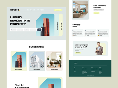 Real Estate Landing UI apartment case study clean design invest minimal property realestate realtor rent sell uidesign unbend vector webdesign