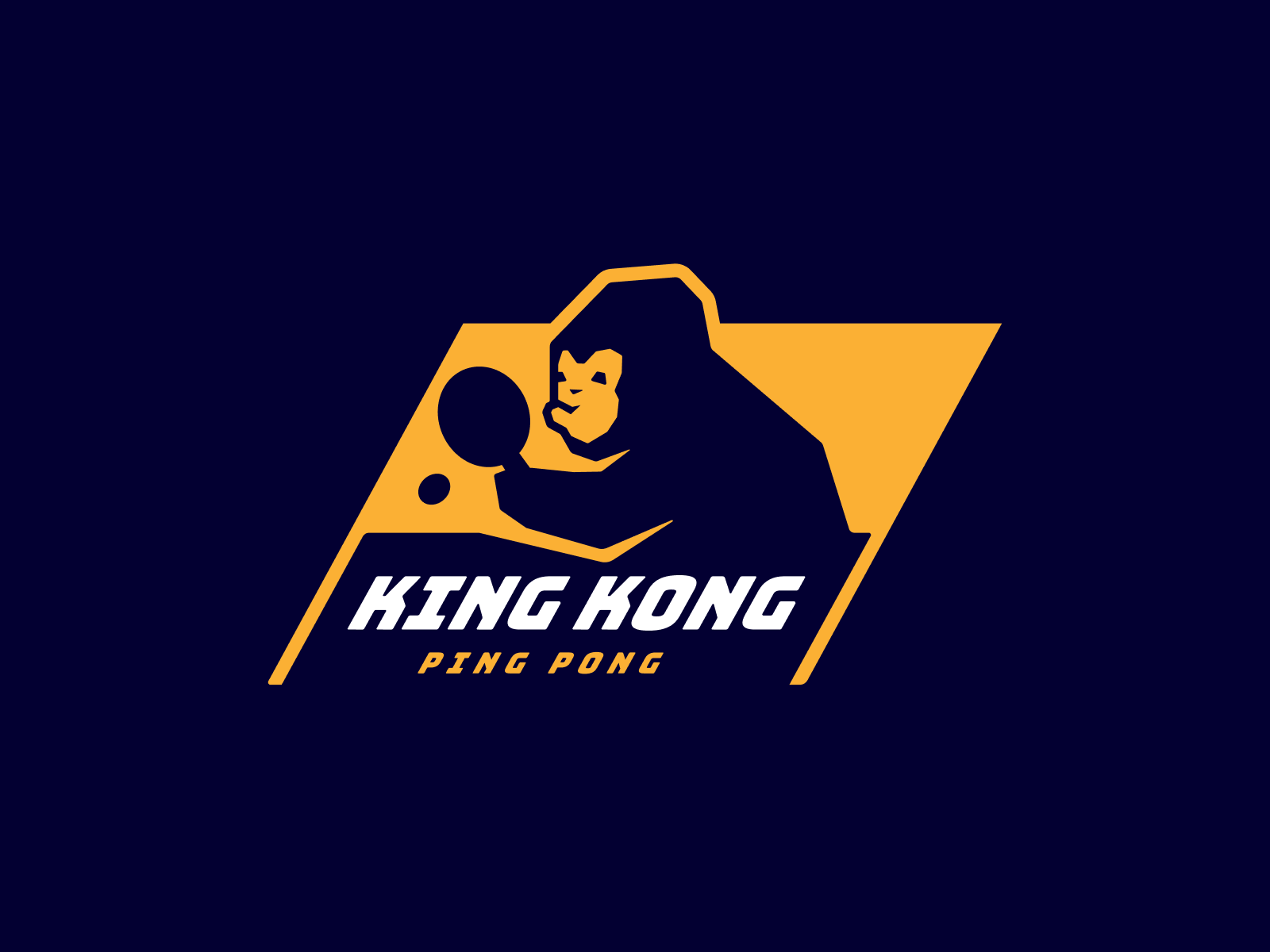 King Kong animal brand branding design gorilla graphic design logo monkey ping pong tennis vector
