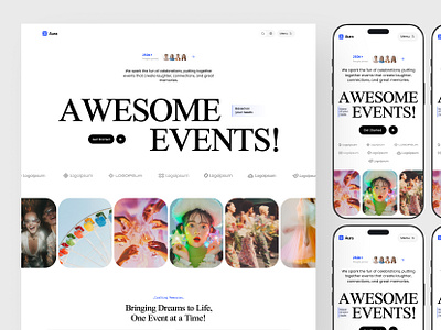 Creative Event Agency Website interface product service startup ui ux web website
