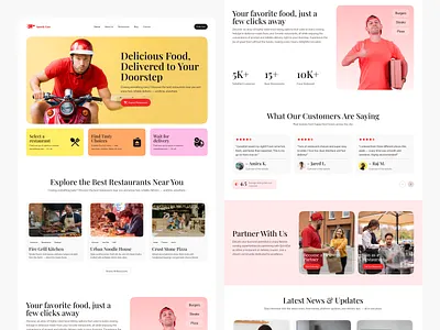 Speedy Eats – Vibrant Food Delivery Landing Page | Responsive interface product service startup ui ux web