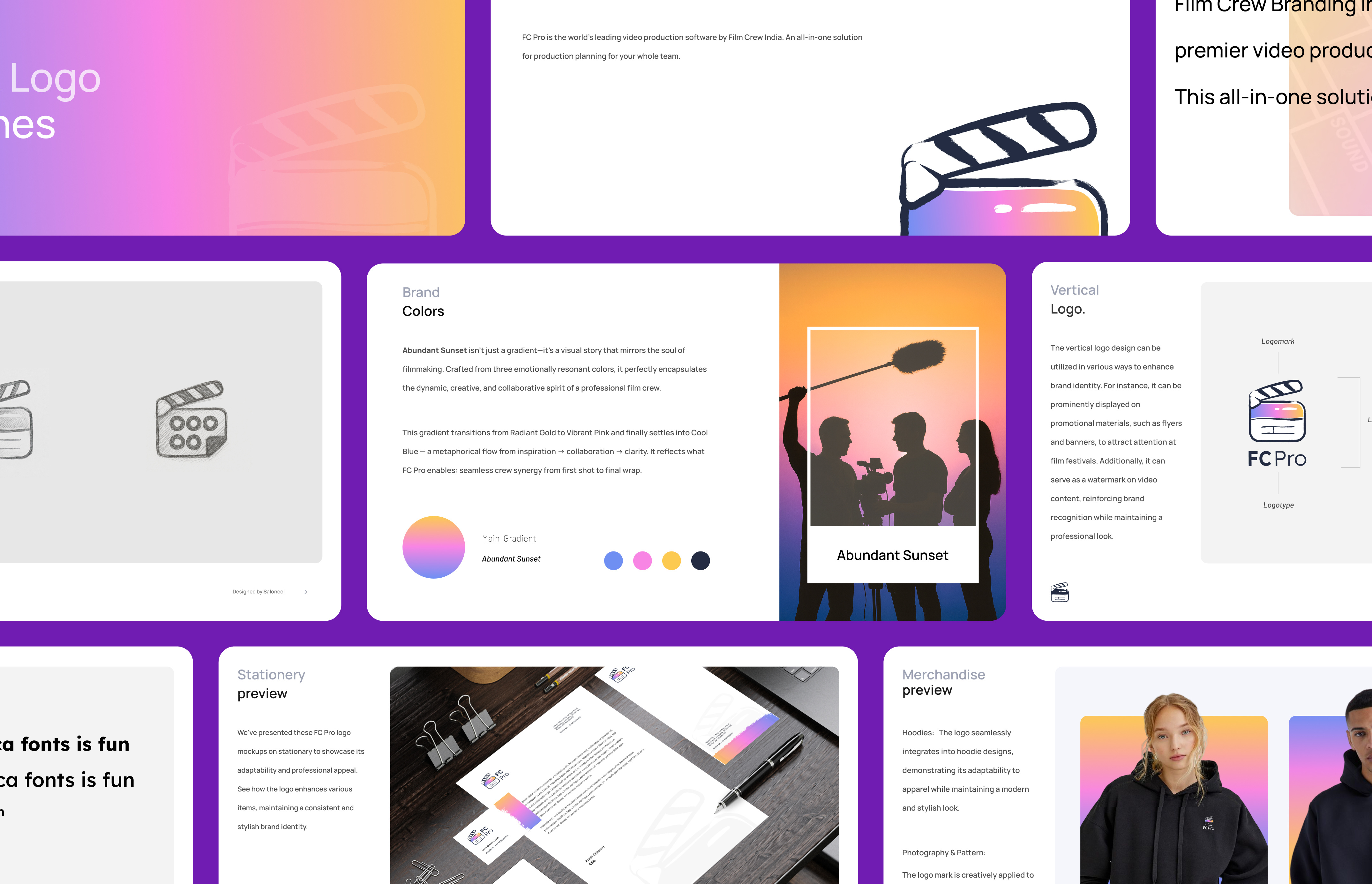 FC Pro Branding — Doodle Style Logo 2025 brand book branding clapboard logo creative logo doodle style graphic design hand draw logo handdraw logo logo design minimal movie logo software management logo