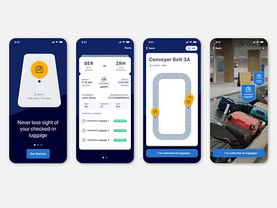 Airline Luggage Tracker App airline app apple gps ios luggage mobile nfc tracker ui ux