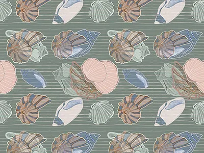 Seamless marine pattern with shells.Trend colors. background branding design fashion graphic design illustration logo typography