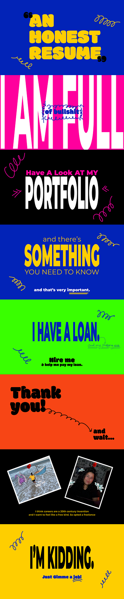 Sukhmani's Honest Resume (CV) figma graphic design procreate