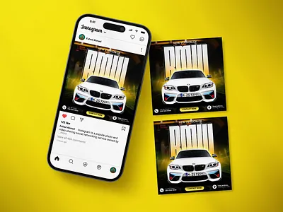 BMW Social Media Post Design advertising branding car design car social media post clean layout graphic design marketing post design product desige product presentation social media post
