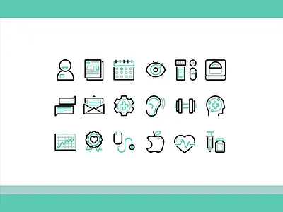 Health Care UI Icon Set branding design graphic design icons ui vector