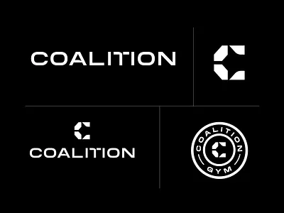 Coalition Logo Set black branding bw design fitness geometric graphic design gym icon logo mark set trainer training vector white