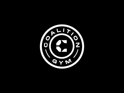 Coalition Gym Fitness Logo Seal badge black branding bw c design fitness geometric graphic design gym icon logo mark seal strength strong vector white
