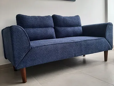 Sofá Cama Azul - Diseño Funcional argentina cama creativity decor diseño elementosdesign furniture furnituredesign homedecor interiordesign modern muebles rosario sofabed sofá stylish versatile