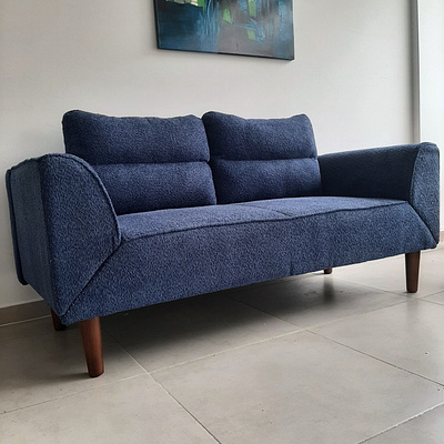 Sofá Cama Azul - Diseño Funcional argentina cama creativity decor diseño elementosdesign furniture furnituredesign homedecor interiordesign modern muebles rosario sofabed sofá stylish versatile