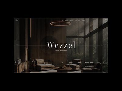 Wezzel Interior Design Studio. Portfolio website aesthetic animation architecture website branding color e commerce elegant interior interior design landing logo luxury minimalistic portfolio website premium services swiss team typography ui
