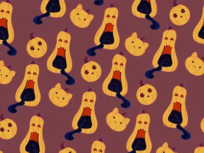 halloween pattern design digital illustration halloween illustration pattern pattern design pumpkins