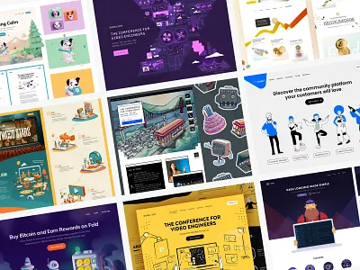 Landing page designs for startups and conferences 3d illustration framer landing page startup startup landing page web design