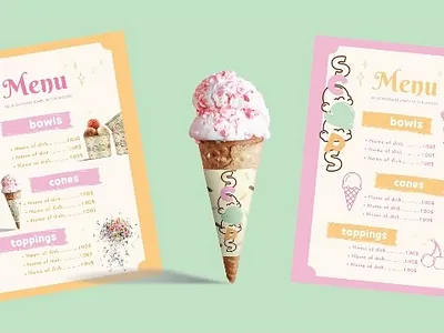 scoops menus branding design graphic design logo