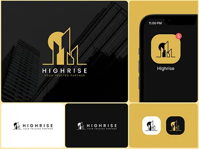 Highrise | Modern Real Estate Logo Design | Minimalist Building architecture logo branding building logo clean logo design geometric logo graphic design highrise logo housing logo design logo luxury real estate logo minimalist logo modern logo design property branding real estate logo realtor branding realty brand identity skyscraper logo
