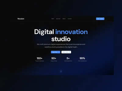 Landing page exploration bleu color cta dark graphic design hero hero section landing page web webite