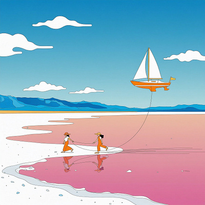Where has all the water gone? Great Salt Lake Illustration travel illustration