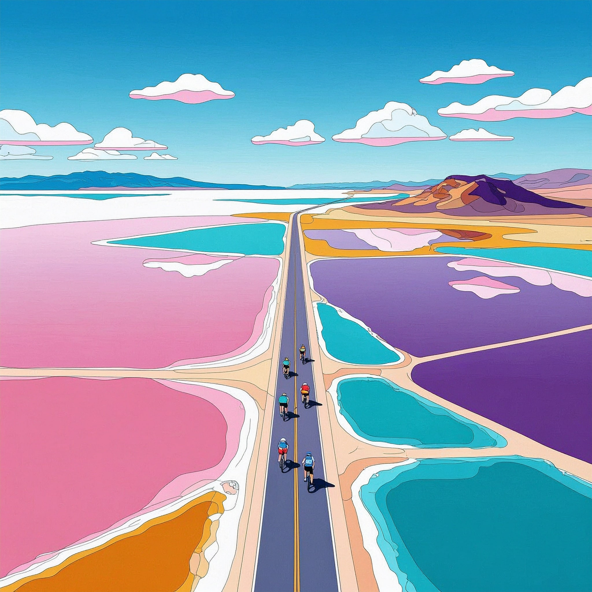 Road Biking at the Great Salt Lake – Colorful Scenic Ride colorful utah art