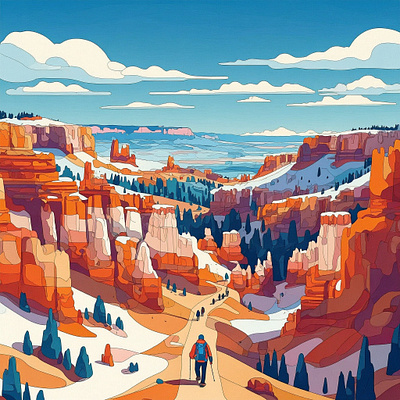 Hiking Bryce Canyon – Hoodoos and Scenic Trails outdoor adventure art