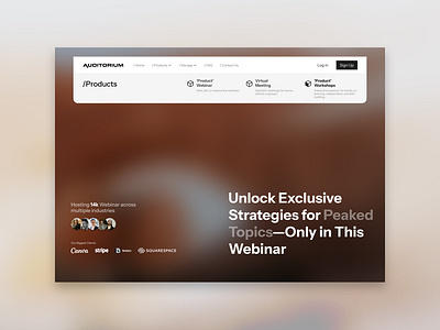 Auditorium app branding design graphic design illustration logo platform typography ui ux vector webinar websites