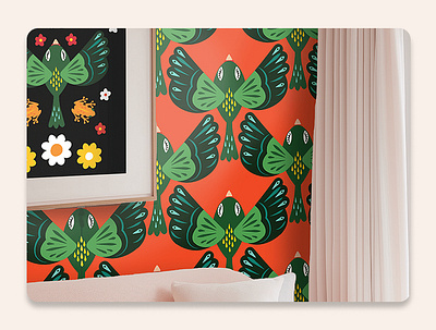 Encanto decor fabric design puerto rico tropical wallpaper