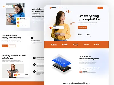 Fintech Landing Page design conversiondesign creativedirection designinspiration dribbbleshowcase edtechdesign fintechdesign landingpagedesign modernui paymentgateway productdesign responsivedesign uidesign ux uxdesign webdesign