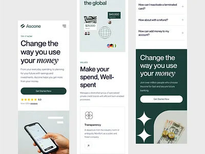 Ascone - Finance Mobile Responsive ai artificial intelligence b2b clean dipa inhouse finance fintech mobile mobile responsive modern design saas startup uiux wealth