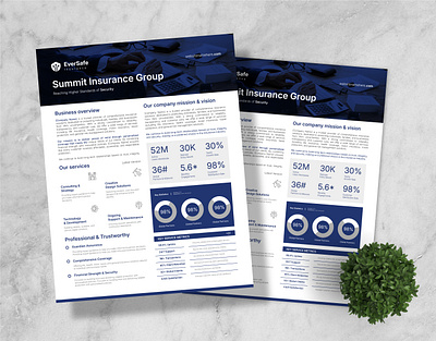 Insurance Company For Sale Sheet/Fact Sheet Template adobe illustrator design fact sheet flyer graphic graphic design graphic designer infographic infographic design sale sheet template design