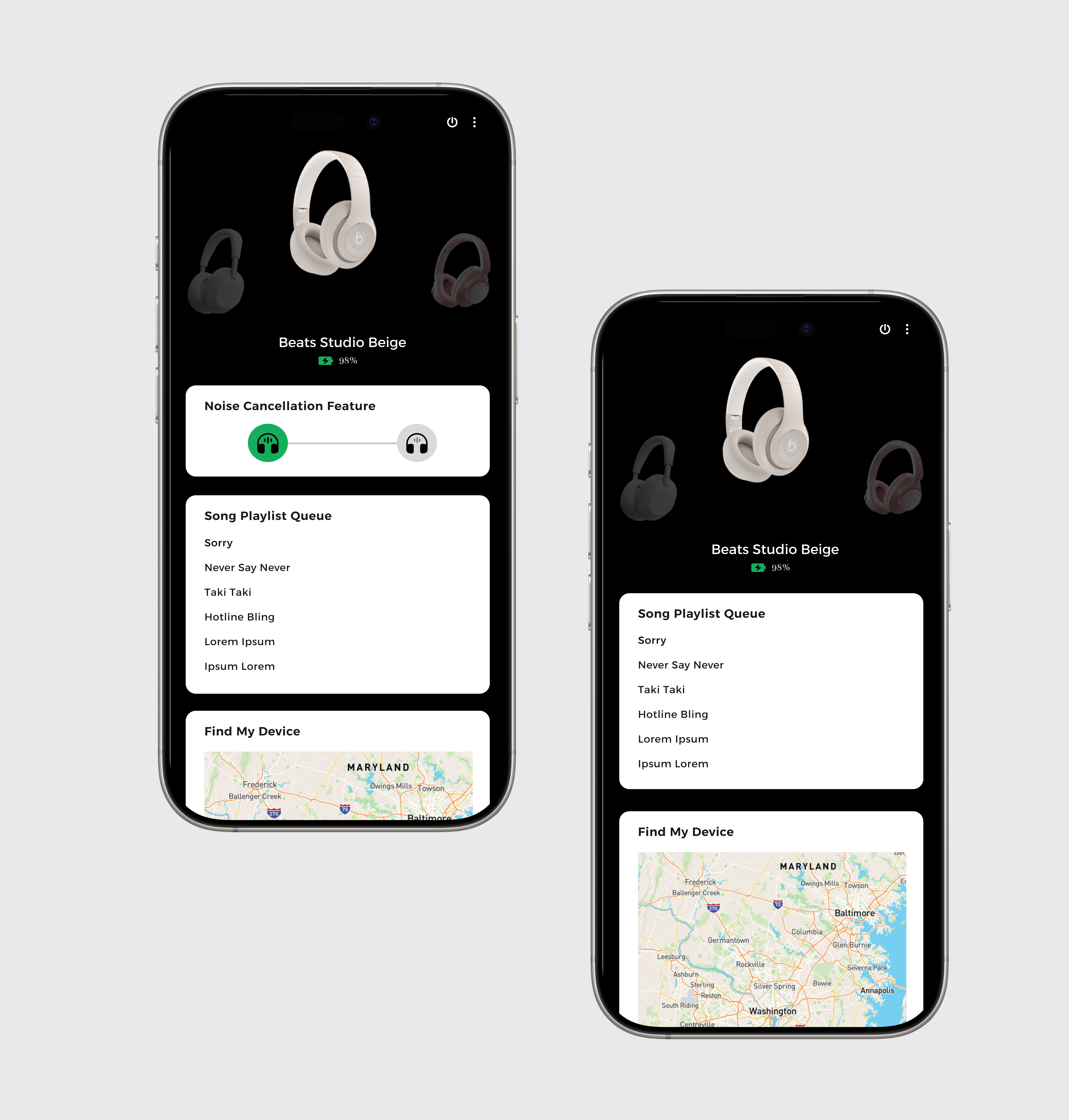 DailyUI#007 Settings for Headphones App ui