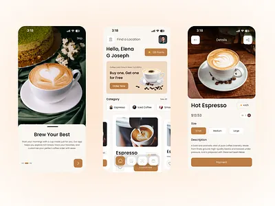 Coffee Shop Mobile App - Scooter’s add to cart application ui beans coffee coffe order coffee coffee shop coffeeapp drink app filter ios app mobile design mobile ui product scooterscoffee trendy mobile app ui ux design