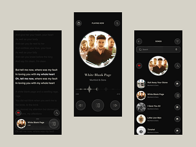 Music Player Mobile App albom app listen mobile music player sing song ui ux voice