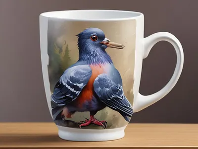 Colorful Bird Art Mug Design – Nature Inspired Kitchenware home decor