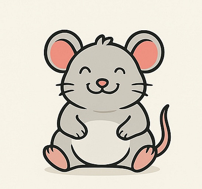Chubby Mouse Mascot Logo 3d animation graphic design logo motion graphics