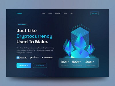 Cryptocurrency exchange Landing page bitcoin bitcoin website crypto crypto wallet crypto website cryptocurrency cryptocurrency app investment website landing page dark stock exchange trading web design website