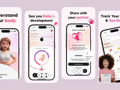 Apps Store Screenshots - Pregnancy Tracker App app app design app store app store screenshot app store visuals apple store apps store baby tracker app mobile mobile app play store play store screenshot pregnancy pregnancy app pregnancy tracker screenshoot screenshot