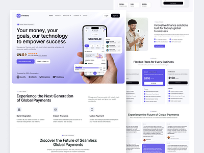 Finance Landing Page Design design figma template figma uiux finance landing page fintech fintech ui ux fintech website landing page landing page design landing page ui ui web design website design
