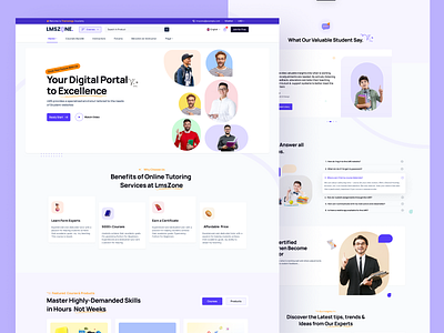 LMS Platform | Modern Online Course | E-Learning Website UI cleaneducationui creativecoursedesign edtechinterface educationwebsitedesign elearninguiux futureoflearningui modernlearningui onlineteachingplatform responsivecoursewebsite studentportalux